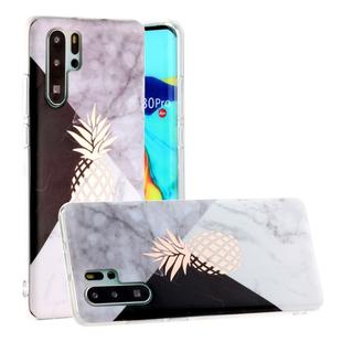For Huawei P30 Pro Hot Stamping Geometric Marble IMD Craft TPU Protective Case(Pineapple)