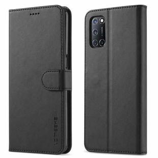 For OPPO F19 / A74 4G LC.IMEEKE Calf Texture Horizontal Flip Leather Case with Holder & Card Slots & Wallet(Black)