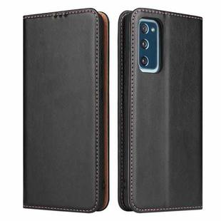 For Samsung Galaxy A52 4G/5G Fierre Shann PU Genuine Leather Texture Horizontal Flip Leather Case with Holder & Card Slots & Wallet(Black)