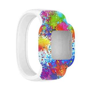 For Garmin Vivofit JR3 No Buckle Silicone Printing Watch Band, Size:S(Painted)
