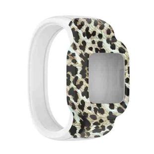 For Garmin Vivofit JR3 No Buckle Silicone Printing Watch Band, Size:S(Leopard)