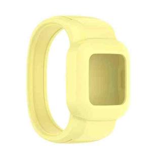 For Garmin Vivofit JR3 No Buckle Silicone Pure Color Watch Band, Size:S(Yellow)