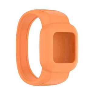 For Garmin Vivofit JR3 No Buckle Silicone Pure Color Watch Band, Size:S(Orange)