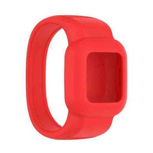 For Garmin Vivofit JR3 No Buckle Silicone Pure Color Watch Band, Size:S(Red)