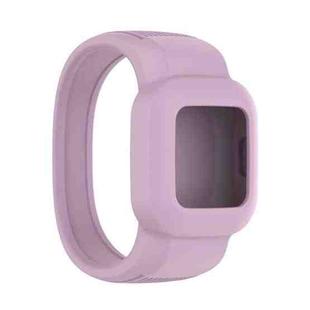 For Garmin Vivofit JR3 No Buckle Silicone Pure Color Watch Band, Size:L(Light Purple)