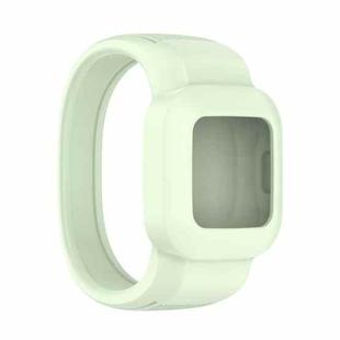 For Garmin Vivofit JR3 No Buckle Silicone Pure Color Watch Band, Size:L(Green)