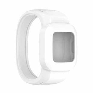 For Garmin Vivofit JR3 No Buckle Silicone Pure Color Watch Band, Size:L(White)