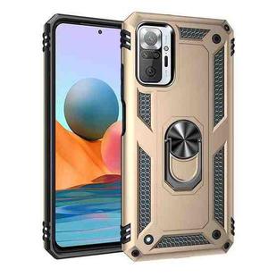 For Xiaomi Redmi Note 10 Pro / Note 10 Pro Max Shockproof TPU + PC Protective Case with 360 Degree Rotating Holder(Gold)