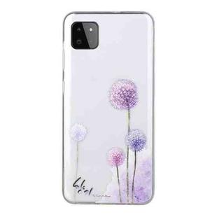For Samsung Galaxy A22 5G Coloured Drawing Pattern Transparent TPU Protective Case(Dandelion)