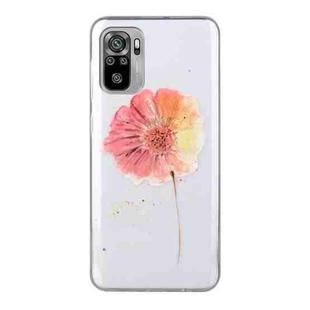 For Xiaomi Redmi Note 10 4G Coloured Drawing Pattern Transparent TPU Protective Case(Flower)