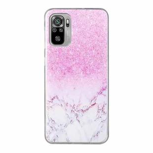 For Xiaomi Redmi Note 10 4G Coloured Drawing Pattern Transparent TPU Protective Case(Marble)