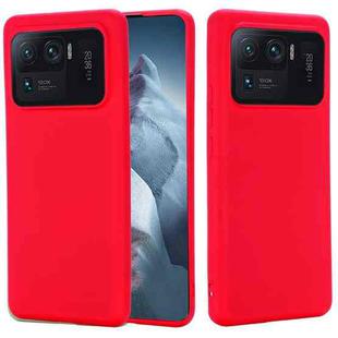 For Xiaomi Mi 11 Ultra Solid Color Liquid Silicone Dropproof Full Coverage Protective Case(Red)