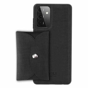 For Samsung Galaxy A72 5G ViLi T Series TPU + PU Woven Fabric Magnetic Protective Case with Wallet(Black)