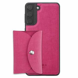 For Samsung Galaxy S21+ 5G ViLi T Series TPU + PU Woven Fabric Magnetic Protective Case with Wallet(Rose Red)