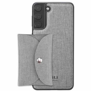 For Samsung Galaxy S21 5G ViLi T Series TPU + PU Woven Fabric Magnetic Protective Case with Wallet(Grey)
