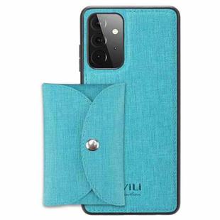 For Samsung Galaxy A32 5G ViLi T Series TPU + PU Woven Fabric Magnetic Protective Case with Wallet(Blue)