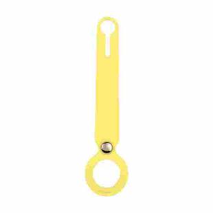 Shockproof Anti-scratch Silicone Soft Case with Hanging Strap For AirTag(Yellow)