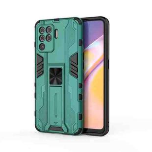 For OPPO A94 Supersonic PC + TPU Shock-proof Protective Case with Holder(Green)
