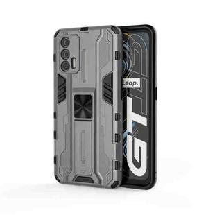 For OPPO Realme GT Supersonic PC + TPU Shock-proof Protective Case with Holder(Grey)