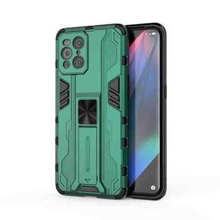 For OPPO Find X3 Supersonic PC + TPU Shock-proof Protective Case with Holder(Green)