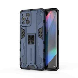 For OPPO Find X3 Supersonic PC + TPU Shock-proof Protective Case with Holder(Dark Blue)