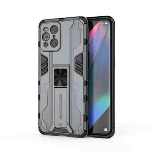 For OPPO Find X3 Supersonic PC + TPU Shock-proof Protective Case with Holder(Grey)