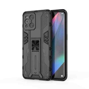 For OPPO Find X3 Supersonic PC + TPU Shock-proof Protective Case with Holder(Black)