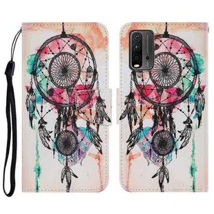 For Xiaomi Redmi 9T Coloured Drawing Pattern Horizontal Flip PU Leather Case with Holder & Card Slots & Wallet & Lanyard(Wind Chimes)