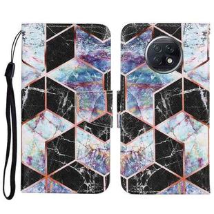 For Xiaomi Redmi Note 9T Coloured Drawing Pattern Horizontal Flip PU Leather Case with Holder & Card Slots & Wallet & Lanyard(Black Marble)