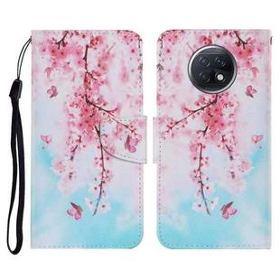 For Xiaomi Redmi Note 9T Coloured Drawing Pattern Horizontal Flip PU Leather Case with Holder & Card Slots & Wallet & Lanyard(Cherry Blossoms)