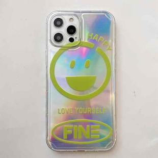 For iPhone 12 mini Shockproof Side Painting Expression Pattern Laser TPU Protective Case (Green)