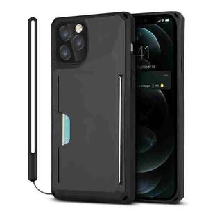 Armor Shockproof TPU + PC Hard Case with Card Slot Holder Funtion For iPhone 12 / 12 Pro(Black)