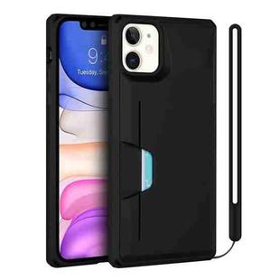 For iPhone 11 Armor Shockproof TPU + PC Hard Case with Card Slot Holder (Black)