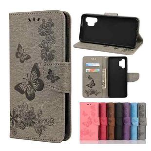 For Samsung Galaxy A32 4G Butterflies Embossing Horizontal Flip Leather Case with Holder & Card Slots & Wallet(Grey)