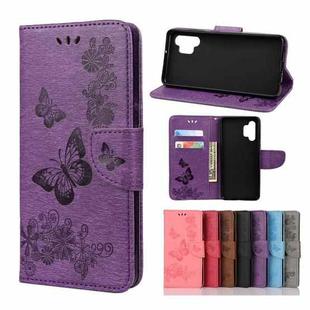 For Samsung Galaxy A32 4G Butterflies Embossing Horizontal Flip Leather Case with Holder & Card Slots & Wallet(Purple)