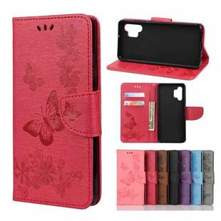 For Samsung Galaxy A32 4G Butterflies Embossing Horizontal Flip Leather Case with Holder & Card Slots & Wallet(Red)