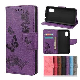 For Samsung Galaxy Xcover 5 Butterflies Embossing Horizontal Flip Leather Case with Holder & Card Slots & Wallet(Purple)
