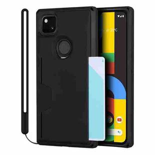 For Google Pixel 4a Armor Shockproof TPU + PC Hard Case with Card Slot Holder(Black)