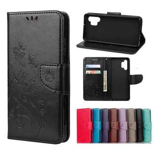 For Samsung Galaxy A32 4G Butterfly Flower Pattern Horizontal Flip Leather Case with Holder & Card Slots & Wallet(Black)