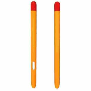 Liquid Silicone Stylus Pen Protective Case for Samsung Galaxy Tab S6 Lite P610 / P615(Yellow Red)