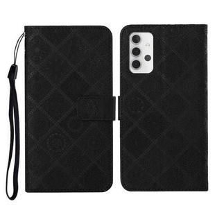 For Samsung Galaxy A32 4G Ethnic Style Embossed Pattern Horizontal Flip Leather Case with Holder & Card Slots & Wallet & Lanyard(Black)