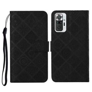 For Xiaomi Redmi Note 10 Pro Ethnic Style Embossed Pattern Horizontal Flip Leather Case with Holder & Card Slots & Wallet & Lanyard(Black)