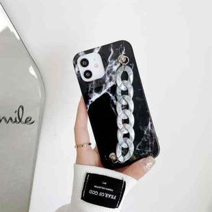 For iPhone 11 Pro Marble Pattern Shockproof Protective Case with Bracelet (Black)