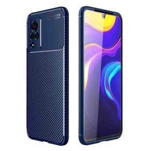 For vivo V21 Carbon Fiber Texture Shockproof TPU Case(Blue)