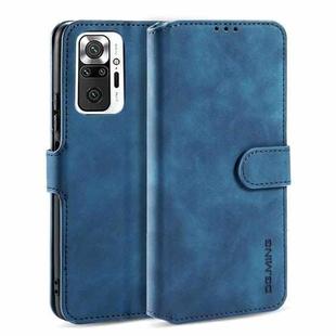 For Xiaomi Redmi Note 10 Pro DG.MING Retro Oil Side Horizontal Flip Leather Case with Holder & Card Slots & Wallet(Blue)