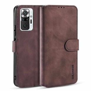 For Xiaomi Redmi Note 10 Pro DG.MING Retro Oil Side Horizontal Flip Leather Case with Holder & Card Slots & Wallet(Coffee)