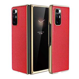 For Xiaomi Mi Mix Fold Electroplated Leather Texture Protective Case(Red)