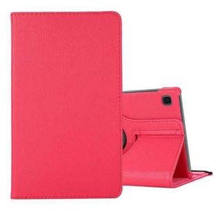 For Samsung Galaxy A7 Lite T220 360 Degree Rotation Litchi Texture Flip Leather Case with Holder(Rose Red)