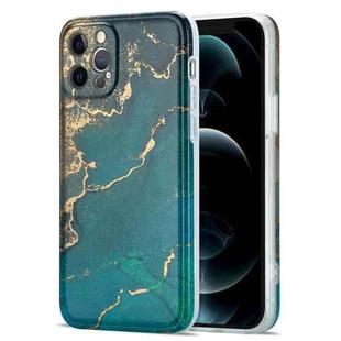 For iPhone 11 Glazed Marble Pattern TPU Shockproof Protective Case (Cyan)