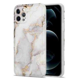 For iPhone 12 Glazed Marble Pattern TPU Shockproof Protective Case(Grey)